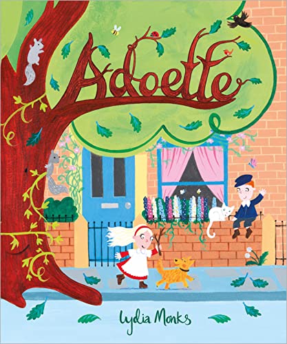 Book cover: “Adoette” with a tree, house, and children illustrated.