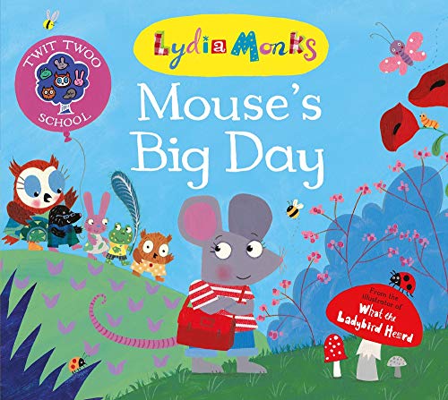 Book cover featuring a cartoon mouse with a red satchel surrounded by animal friends.