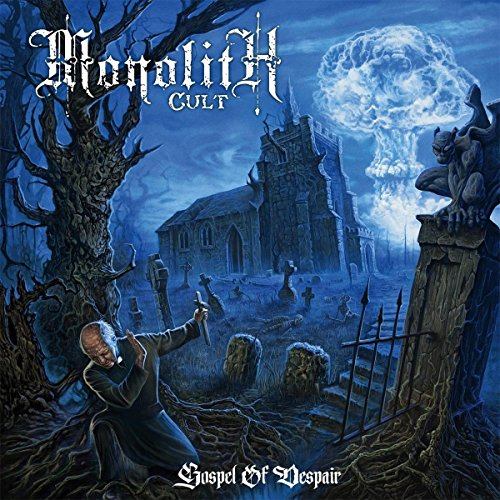 Dark album cover depicting a haunted church, graveyard, and skeletal figures.