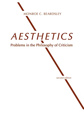 Book cover: "Aesthetics" by Monroe C. Beardsley, with red diagonal lines.