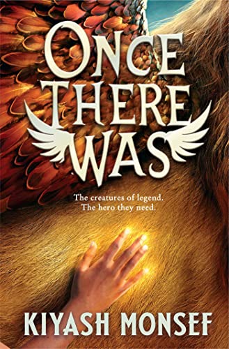 Book cover: “Once There Was” with wings, hand, and blurred background.