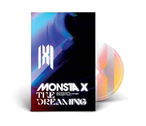 Monsta X album cover with CD, featuring abstract blue and black design.
