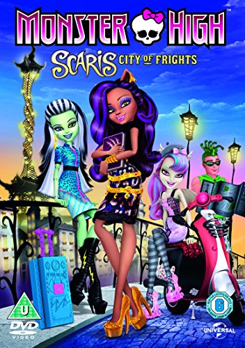Monster High characters in Paris, DVD cover art.