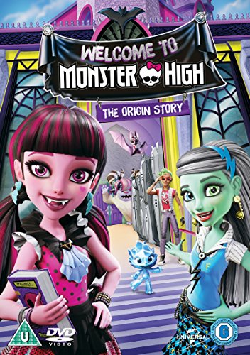 DVD cover for “Monster High” featuring cartoon monster girls and a castle.