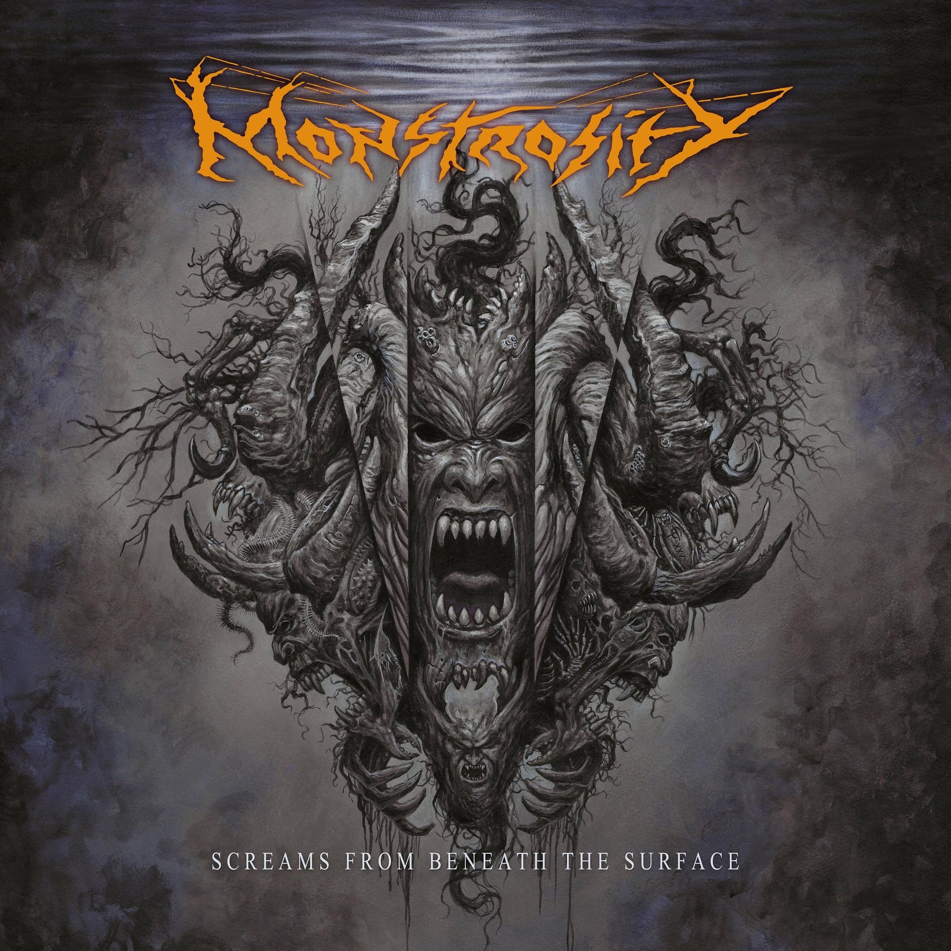 CD cover for Monstrosity, featuring a detailed, monstrous face illustration.