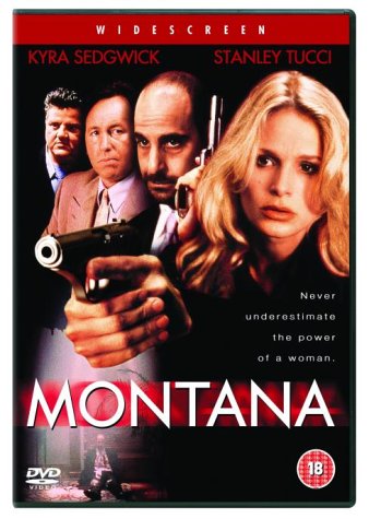 Montana" DVD cover featuring Kyra Sedgwick, Stanley Tucci, and guns.