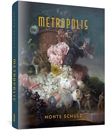 Book cover for “Metropolis” featuring a baroque-style floral and figure painting.