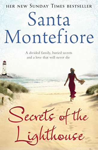Book cover showing a woman in a red dress walking on a sandy beach.