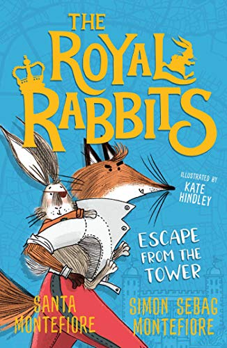 Book cover: a fox carrying a rabbit, with gold lettering and a tower.