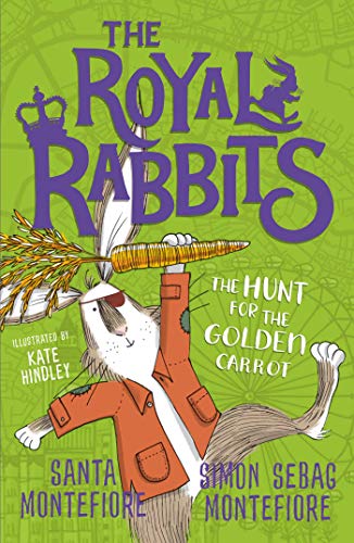 Book cover: rabbit in jacket holding a carrot, green background.