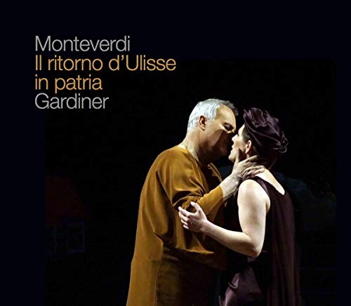 CD cover: a man and woman embrace, dark background, text “Monteverdi”.