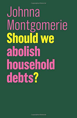Book cover with pink and yellow text on a dark green background.