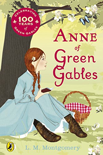 "Book cover of 'Anne of Green Gables' featuring an illustration of a young girl outdoors."