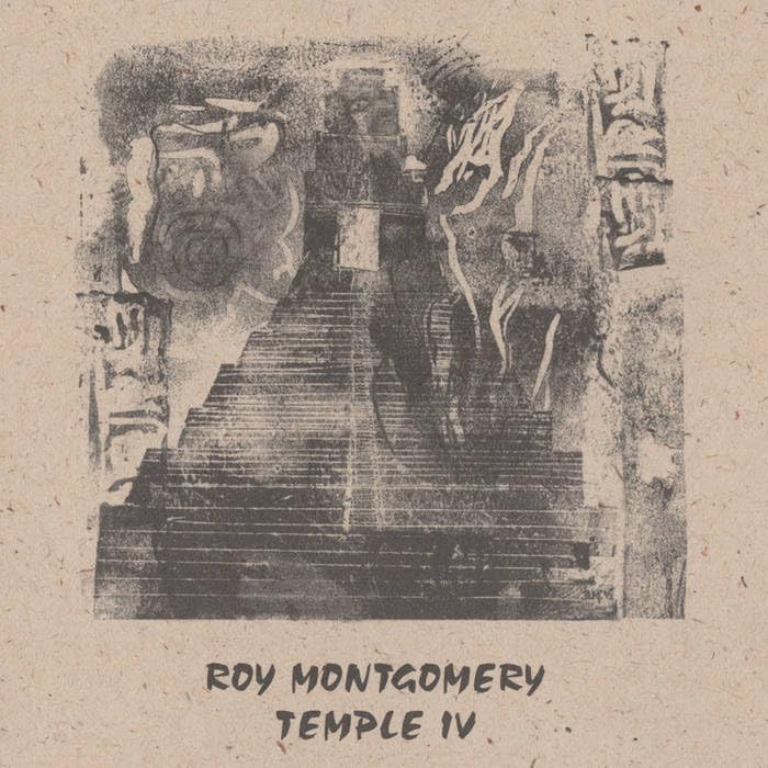 Abstract black and white album cover for Roy Montgomery’s “Temple Iv.”