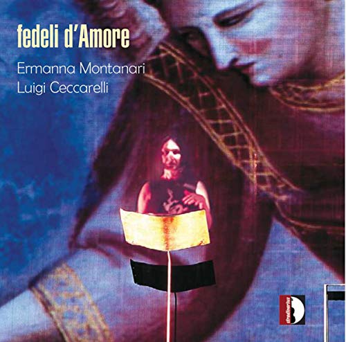 "CD cover with medieval art image, flag, and text 'fedeli d'Amore'."