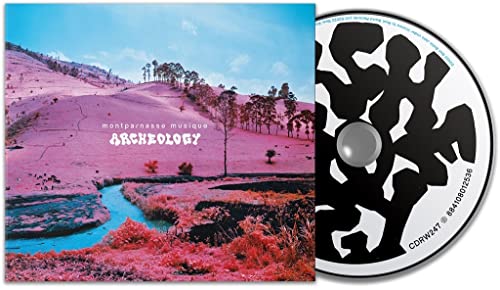 CD case and disc for "Archeology" by Montparnasse Musique, landscape cover.