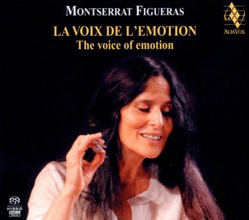 Montserrat Figueras CD cover featuring a portrait of the singer against a black background.