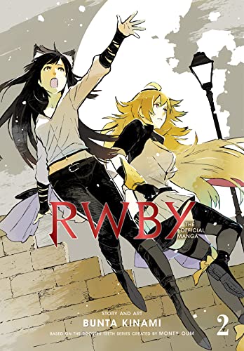 RWBY manga cover featuring two female characters in action poses.