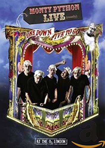 DVD cover for "Monty Python Live" featuring the comedy group in a frame.