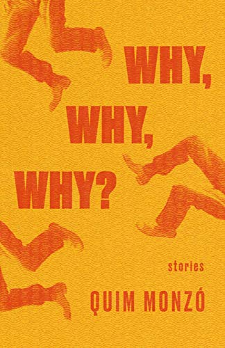 Book cover: orange textured background with repeating "WHY" and falling figures.