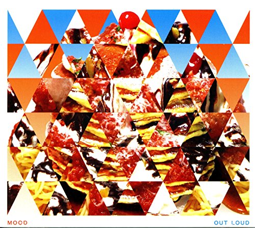 CD cover with a collage of pizza slices and geometric triangles.