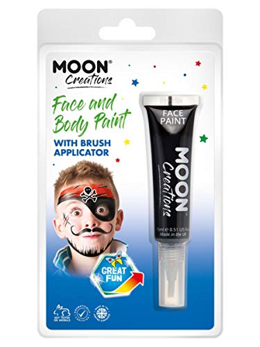 Black face and body paint tube with pirate face illustration.
