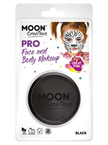 Black face paint cake pot with a child wearing zebra face paint.