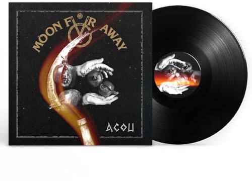 Vinyl record with album cover depicting hands holding glowing orbs.
