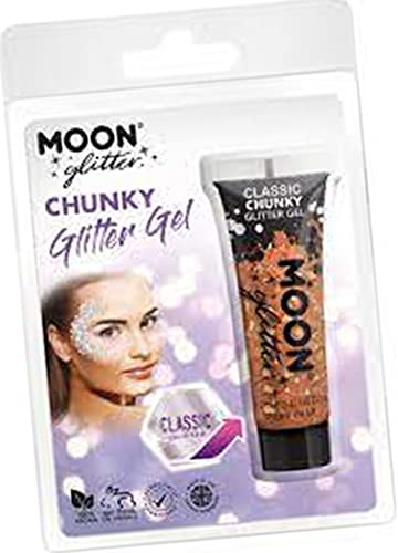 Tube of chunky glitter gel in clear plastic packaging.