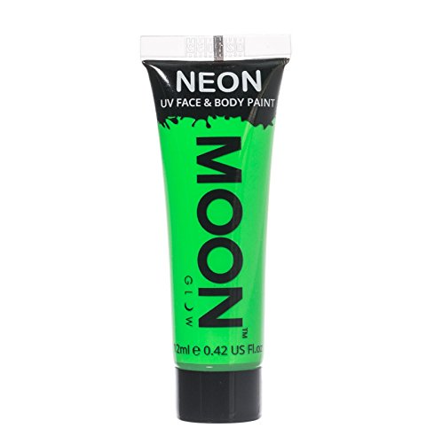 A 12ml tube of bright green neon UV face and body paint.