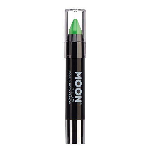 Black body crayon with bright green tip, labeled "Moon Glow Neon UV".