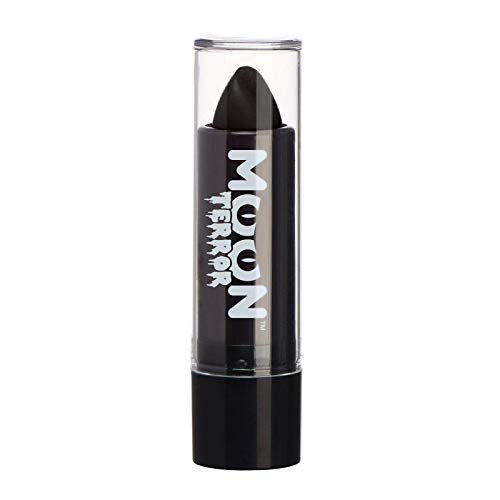 Black lipstick tube labeled "Moon Terror" against a white background.