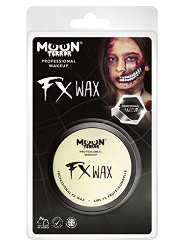White FX scar wax in clear plastic packaging with zombie makeup example.
