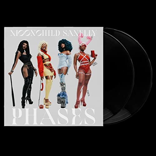 Moonchild Sanelly “Phases” vinyl album cover with four figures and two records.
