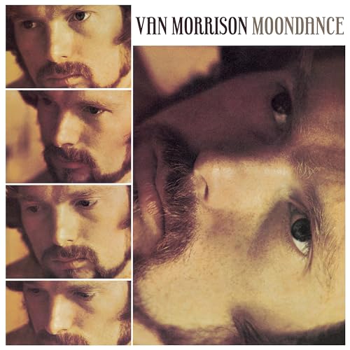 Close-up portrait of Van Morrison, repeated in a grid pattern.