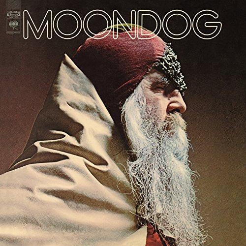 Album cover for Moondog featuring a man with a long white beard.