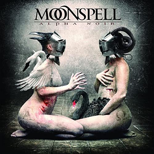 CD cover for Moonspell’s Alpha Noir, featuring figures with animal heads.