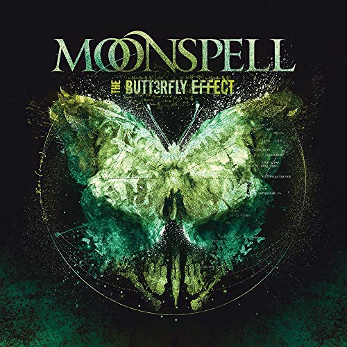 Moonspell album cover: skull-butterfly hybrid with green and black tones.