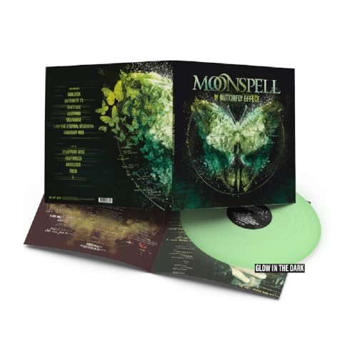 Moonspell album "The Butterfly Effect" vinyl record, green glow-in-the-dark disc.