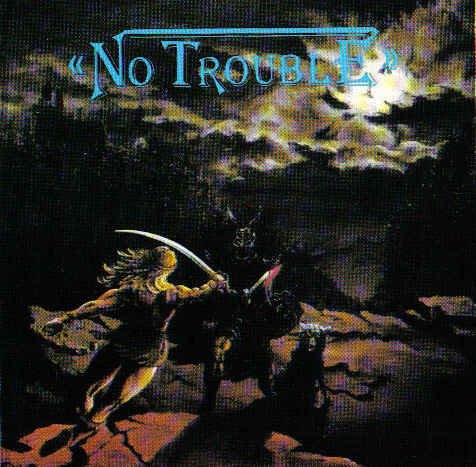 Dark fantasy album cover depicting a warrior with a curved sword.