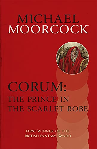 Book cover with red background, title text, and circular illustration of a robed figure.