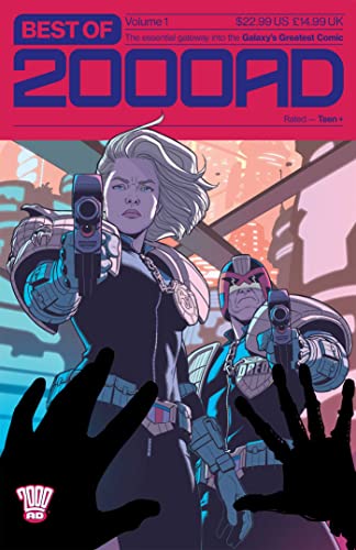 Comic book cover featuring a woman with a gun and futuristic city scene.