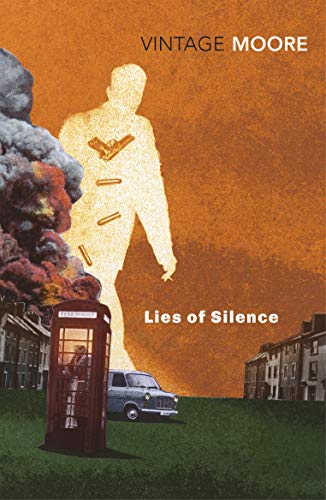 Book cover: orange background, ghostly figure, phone box, and car.