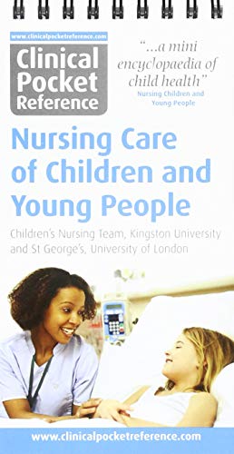 Spiral-bound nursing reference book with a nurse and young patient image.