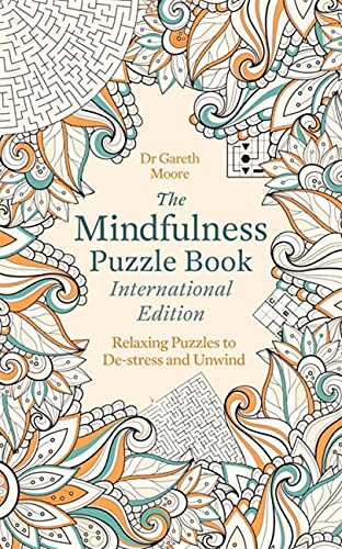 Book cover with ornate floral designs and title “The Mindfulness Puzzle Book”.