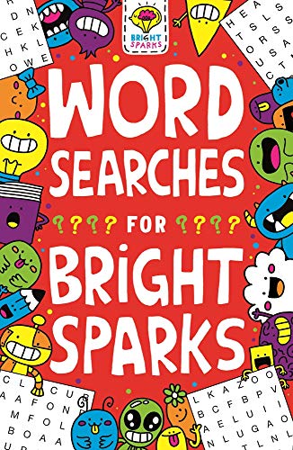 Red book cover with colorful cartoon monsters and word search puzzles.
