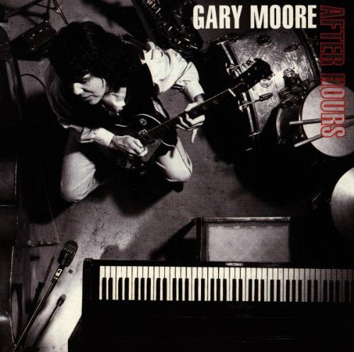 Gary Moore playing guitar, album cover for "After Hours" CD.