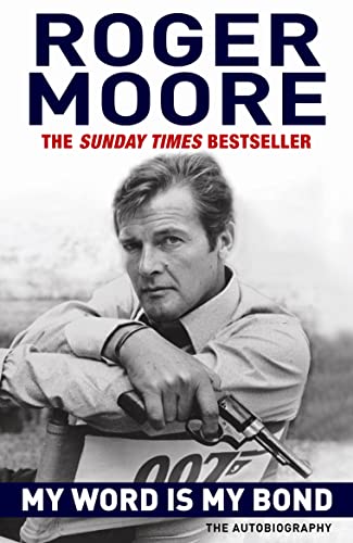 Book cover featuring a black and white portrait of Roger Moore holding a handgun.