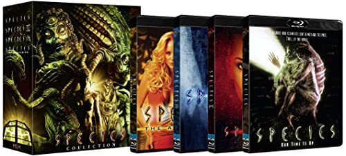 Species 1-4 Blu-ray collection box set featuring four individual movie cases.