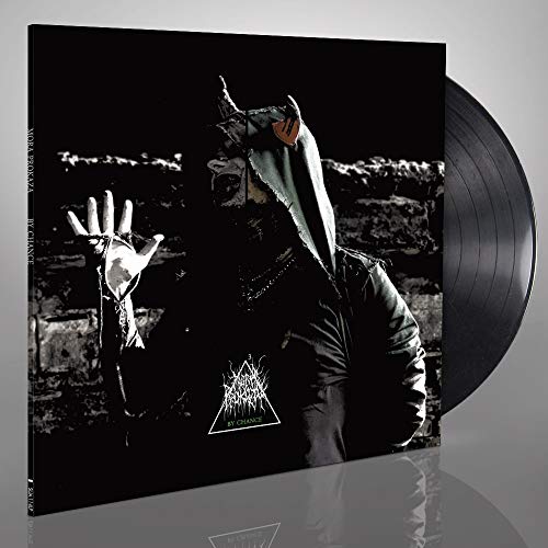 Hooded figure with outstretched hand, dark and gritty album cover.